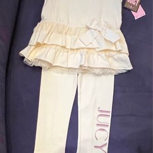 JUICY COUTURE 2PC RUFFLE/BOW SHIRT & LEGGING SET 18-24mos NEW WITH TAGS